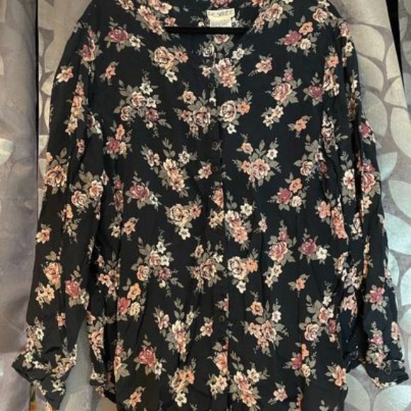 Vintage 90's Indian Rayon Floral 2 piece Dress Grunge Flowy Size 16/18 (SKU:37W) - Picture 1 of 5